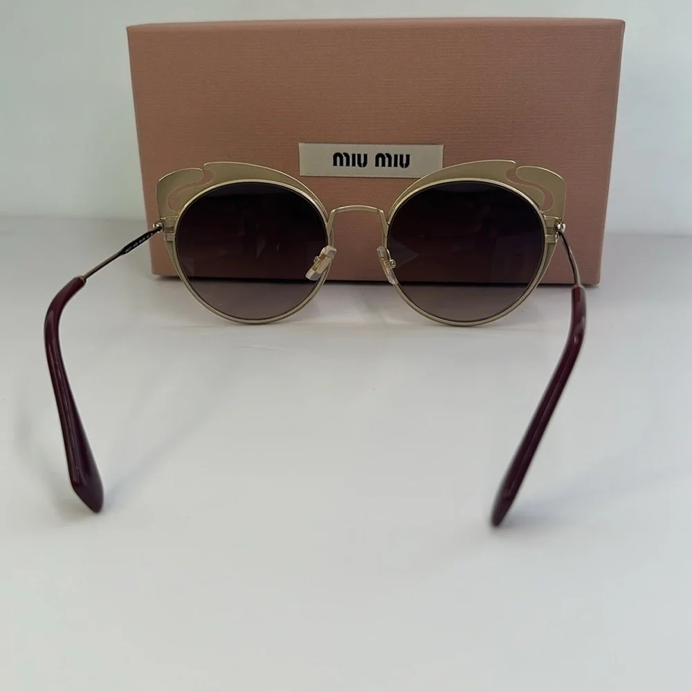 💯- New Authentic Miu Miu MU 57TS HB5GR0* 3N Metal Women Noir sunglasses - Picture 11 of 16